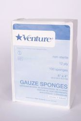 Picture of TIDI VENTURE™ 12-PLY NON-STERILE GAUZE SPONGES Gauze Sponge, 2" X 2", Non-Sterile, 12-Ply, 200/Bag, 40 Bg/Cs