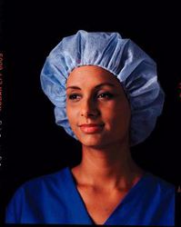 Picture of BUSSE NURSES' SPUNBONDED BOUFFANT CAPS Bouffant Cap, 21", Large, Blue, 500/Cs