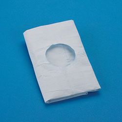 Picture of BUSSE TOWELS/DRAPES Drape, 3" Round Fenestration, Non-Sterile, Autoclavable, Polypropylene Film Center, White, 300/Cs