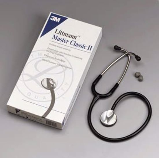 Picture of 3M™ LITTMANN® MASTER CLASSIC II STETHOSCOPE Stethoscope, 27" Black Plated Chestpiece & Ear Tubes (US Only)