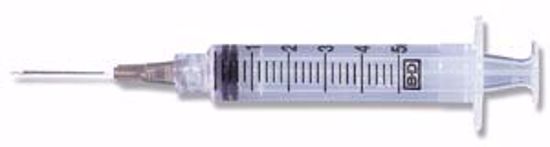 Picture of BD 5 ML SYRINGES & NEEDLES Syringe/ Needle Combination, 5Ml, Luer-Lok™ Tip, 20G X 1½", 100/Bx, 4 Bx/Cs (Continental US Only)