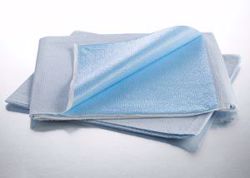 Picture of GRAHAM MEDICAL DRAPE & BED SHEETS Standard Drape Sheet, 40" X 48", White/ Blue, 100/Cs (42 Cs/Plt)
