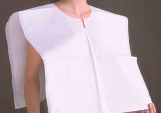 Picture of TIDI TISSUE POLY TISSUE PATIENT CAPE Exam Cape, Poncho Style, 3-Ply T/P/T, White, 22" X 20", 200/Cs