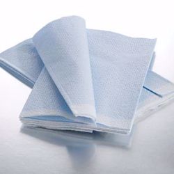 Picture of GRAHAM MEDICAL TISSUE/POLY/TISSUE DRAPE & BED SHEETS Fanfold Drape Sheet, Tissue/ Poly/ Tissue, Blue, 40" X 48", 50/Cs (108 Cs/Plt)