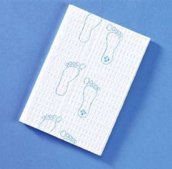 Picture of GRAHAM MEDICAL PODIATRIC TOWELS Polyback Towel, 13½" X 18", Footprint®, Blue, 3-Ply, 500/Cs