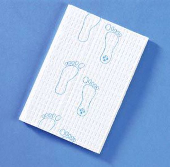Picture of GRAHAM MEDICAL PODIATRIC TOWELS Polyback Towel, 13½" X 18", Footprint®, Blue, 3-Ply, 500/Cs