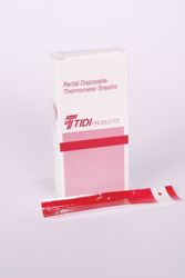 Picture of TIDI MERCURY RECTAL THERMOMETER SHEATH Mercury Rectal Thermometer Sheaths, Prelubricated, 100/Bx, 50 Bx/Cs