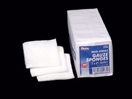 Picture of DUKAL WOVEN COTTON GAUZE SPONGES Gauze Sponge, 2" X 2", Non-Sterile, 12-Ply, 200/Bg, 40 Bg/Cs