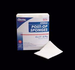 Picture of DUKAL POST-OP SPONGES Sponge, 4" X 3" Sterile Post-Op, Gauze Facing, 2/Pk, 25 Pk/Bx, 24 Bx/Cs