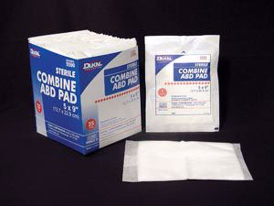 Picture of DUKAL ABD PADS Pad, Sterile, 5" X 9",  1/Pk, 25 Pk/Tray, 16 Tray/Cs (24 Cs/Plt)