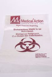 Picture of MEDEGEN SAF-T-SURE® AUTOCLAVABLE DECONTAMINATION BAGS Bag, Orange, 38" X 47", External Indicator, Maximum Autoclave Temp. 280°F, 100/Cs