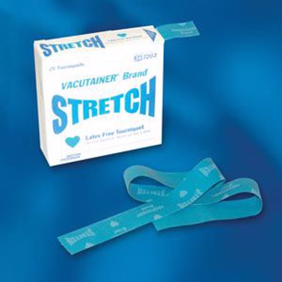 Picture of BD VACUTAINER® STRETCH LATEX-FREE TOURNIQUETS Stretch Tourniquet In Dispensing Box, Latex Free (LF), 25/Pk, 20 Pk/Cs (Continental US Only)