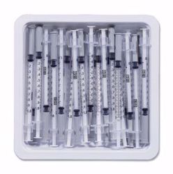 Picture of BD PRECISIONGLIDE™ ALLERGIST TRAYS Allergist Tray, ½Ml, Permanently Attached Needle, 27G X ½", Regular Bevel, 25/Tray, 40 Trays/Cs (Continental US Only)