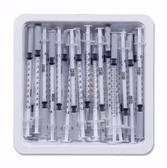 Picture of BD PRECISIONGLIDE™ ALLERGIST TRAYS Allergist Tray, 1Ml, Permanently Attached Needle, 27G X 3/8", Intradermal Bevel, 25/Tray, 40 Trays/Cs (80 Cs/Plt) (Continental US Only)
