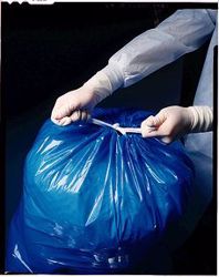 Picture of MEDEGEN PULL-TITE™ LINEN BAGS Linen Bag, 31" X 41", Unlabeled, Blue, 1.5 Mil, 250/Cs