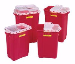 Picture of BD EXTRA LARGE SHARPS COLLECTORS Sharps Collector, 17 Gal, Hinged Top, Red, 5/Cs (Continental US Only)