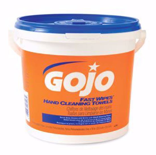 Picture of GOJO FAST WIPES® HAND CLEANING TOWELS Heavy Duty Hand Cleaning Towels, 130 Ct Bucket, 4/Cs