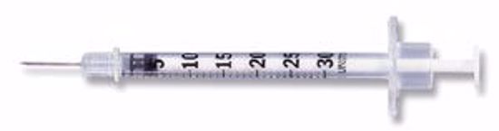 Picture of BD INSULIN SYRINGES & NEEDLES Insulin Syringe W/Ultra-Fine™ Needle, 31G X 5/16", 0.3Ml, 100/Bx, 5Bx/Cs (Continental US Only)