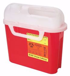 Picture of BD PATIENT ROOM SHARPS COLLECTORS Sharps Collector, 5.4 Qt, Side Entry, Counter Balanced Door, Pearl, 12/Cs (16 Cs/Plt) (Continental US Only)