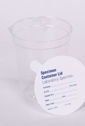 Picture of MEDEGEN GENT-L-KARE® NON-STERILE SPECIMEN CONTAINERS Specimen Container, Pour Spout & Paper Lid, Polystyrene Latex Free (LF), Disposable Single Use, 25/Bg, 20 Bg/Cs