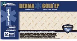 Picture of INNOVATIVE DERMAGOLD® EP EMS SERIES POWDER-FREE LATEX EXAM GLOVES Gloves, X-Large, Exam, Latex, Non-Sterile, PF, Textured, 10Mil Finger Thickness Extended Cuff, High-Risk, Natural Color, 50/Bx, 10 Bx/Cs