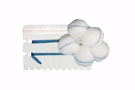 Picture of DUKAL TONSIL SPONGES Double Strung Tonsil Sponge, 15" Blue Thread, Sterile 5S, Large, 1", 5/Pk, 100 Pk/Cs