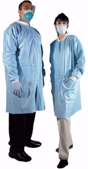 Picture of AMD MEDICOM LAB COATS Lab Coat, Small, Blue, 10/Bg, 5 Bg/Cs