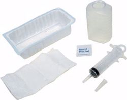 Picture of AMSINO AMSURE® STERILE IRRIGATION TRAY Piston Irrigation Tray Includes 1000Cc Outer Tray, 500Cc Graduated Container, 60Cc Thumb Control Ring Syringe, Alcohol Prep Pad, Large Moisture-Proof Underpad, 20/Cs (50 Cs/Plt)