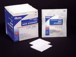 Picture of DUKAL NEW SPONGES Sponge, 2" X 2", Non-Woven New Sponge, Sterile, 4-Ply, 2/Pk, 25 Pk/Bx, 60 Bx/Cs
