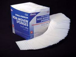 Picture of DUKAL CLINISORB NON-WOVEN SPONGES Gauze Sponge, 3" X 3", Sterile, 4-Ply, 2/Pk, 40 Pk/Bx, 30 Bx/Cs (35 Cs/Plt)