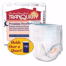 Picture of PRINCIPLE BUSINESS TRANQUILITY® PREMIUM OVERNIGHT™ DISPOSABLE ABSORBENT UNDERWEAR Underwear, X-Large Overnight DAU, 48"-66", 210-250 Lbs, Capacity 34.0 Fl Oz, 14/Pk, 4 Pk/Cs (24 Cs/Plt)