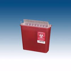 Picture of PLASTI WALL MOUNTED SHARPS DISPOSAL SYSTEM Combo Pak, Includes: 1-5 Qt Sharps Container (#141020), 1-Locking Wall Cabinet (#143002), & 1-Glove Box (#144002), 1/Cs