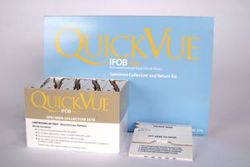 Picture of QUIDEL QUICKVUE® Ifob TEST KIT Quickvue® Ifob 40 Specimen Collection Kit, Includes: 40 Collection Kits Each Containing 1 Collection Tube With 2Ml FOB Buffer, 1 Collection Paper With Adhesive, 1 Pouch, 1 Absorbent Sleeve, 1 Return Mail Box & 1 Patient Instructions (US Only)