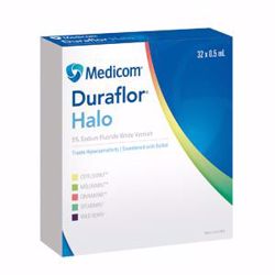 Picture of MEDICOM DURAFLOR HALO 5% SODIUM FLUORIDE WHITE VARNISH Sodium Fluoride Varnish, Wild Berry, 0.5Ml Unit Dose, 32/Bx (Not Available For Sale Into Canada)