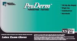 Picture of INNOVATIVE PRODERM™ POWDER-FREE EXAM GLOVES Gloves, Exam, X-Small, Latex, Non-Sterile, PF, Textured, Polymer Bonded, 100/Bx, 10 Bx/Cs (75 Cs/Plt)