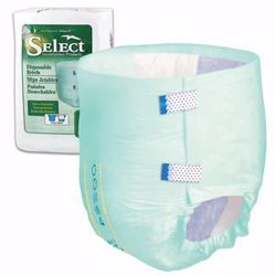 Picture of PRINCIPLE BUSINESS SELECT® DISPOSABLE BRIEFS Brief, Small, 24"-32" W/H, Capacity 11.8 Fl Oz, Green, 10/Bg, 10 Bg/Cs (30 Cs/Plt)