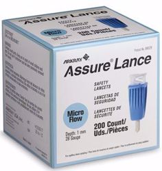 Picture of ARKRAY ASSURE® LANCE SAFETY LANCETS Lancet, 28G X 1Mm, Light Blue, 200/Bx (24/Cs, 30 Cs/Plt)