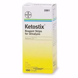 Picture of ASCENSIA KETOSTIX REAGENT STRIPS FOR URINALYSIS Reagent Strips, CLIA Waived, 100/Pk, 12 Pk/Cs