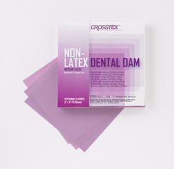 Picture of CROSSTEX DENTAL DAM Dental Dam, Medium, Purple, 6" X 6", Peppermint, Latex Free (LF), 15 Sheets/Bx