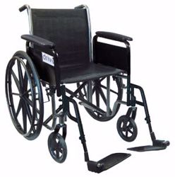 Picture of DRIVE MEDICAL WHEELCHAIR Wheelchair, 18" Fixed Arm & Swing Away Footrest