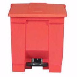 Picture of BUNZL/RUBBERMAID STEP-ON CONTAINER 6143 Step-On Waste Container, 8 Gallon, Red (DROP SHIP ONLY)