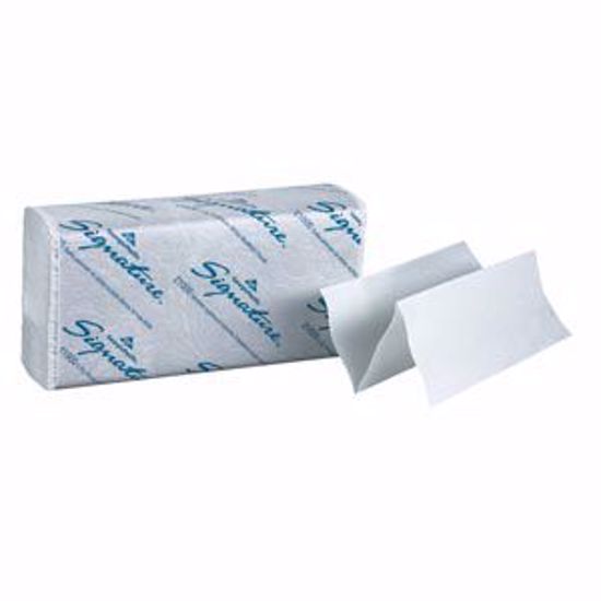 Picture of GEORGIA-PACIFIC SIGNATURE® 2-PLY PREMIUM PAPER TOWELS Premium C-Fold Paper Towels, 2-Ply, Paper Band, White, 10¼" X 13¼" Sheets, 120 Ct/Pk, 12 Pk/Cs (48 Cs/Plt)