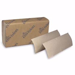 Picture of GEORGIA-PACIFIC ENVISION® PAPER TOWELS EPA Multifold Paper Towels, Paper Band, Brown, 9¼" X 9½" Sheets, 250 Ct/Pk, 16 Pk/Cs (35 Cs/Plt)