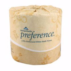 Picture of GEORGIA-PACIFIC PREFERENCE® EMBOSSED BATHROOM TISSUE Embossed Bathroom Tissue, 2-Ply, White, 4½" X 4.05", 550 Sht/Rl, 80 Rl/Cs (20 Cs/Plt)