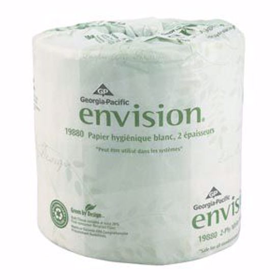 Picture of GEORGIA-PACIFIC ENVISION® EMBOSSED BATHROOM TISSUE Embossed Bathroom Tissue, 2-Ply, White, 4½" X 4.05", 550 Sht/Rl, 80 Rl/Cs (20 Cs/Plt)