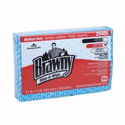 Picture of GEORGIA-PACIFIC BRAWNY DINE-A-WIPE™ FOODSERVICE QUARTERFOLD BUSING TOWELS Foodservice Quarterfold Busing Towel (HEF), Blue & White, 21" X 14", 55 Sht/Bx 6 Bx/Cs