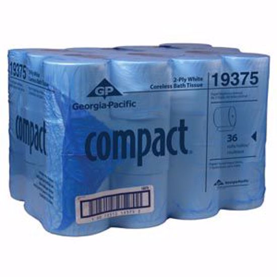 Picture of GEORGIA-PACIFIC COMPACT® CORELESS BATHROOM TISSUE Coreless Bathroom Tissue, 1000 Sheet, 2-Ply, 3.85" X 4.1", 36 Rl/Cs (28 Cs/Plt)