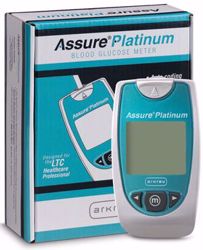 Picture of ARKRAY ASSURE® PLATINUM BLOOD GLUCOSE MONITORING SYSTEM Assure® Platinum Test Strips, No Coding, CLIA Waived, 100/Btl (6/Cs, 266 Cs/Plt)