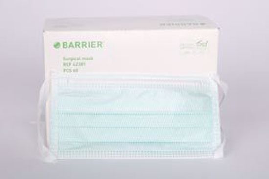 Picture of MOLNLYCKE BARRIER® ANTI-FOG FACE MASK Anti-Fog Mask With Ties, Foam Backing, 60/Bx, 10 Bx/Cs