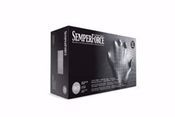 Picture of SEMPERMED SEMPERFORCE NITRILE EXAM POWDER FREE TEXTURED GLOVE Exam Glove, Nitrile, Small, Black, 100/Bx, 10 Bx/Cs